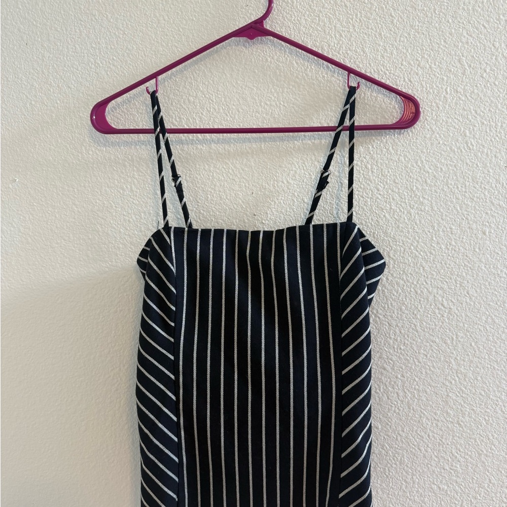 Forever 21 Black and White Striped Tank Top